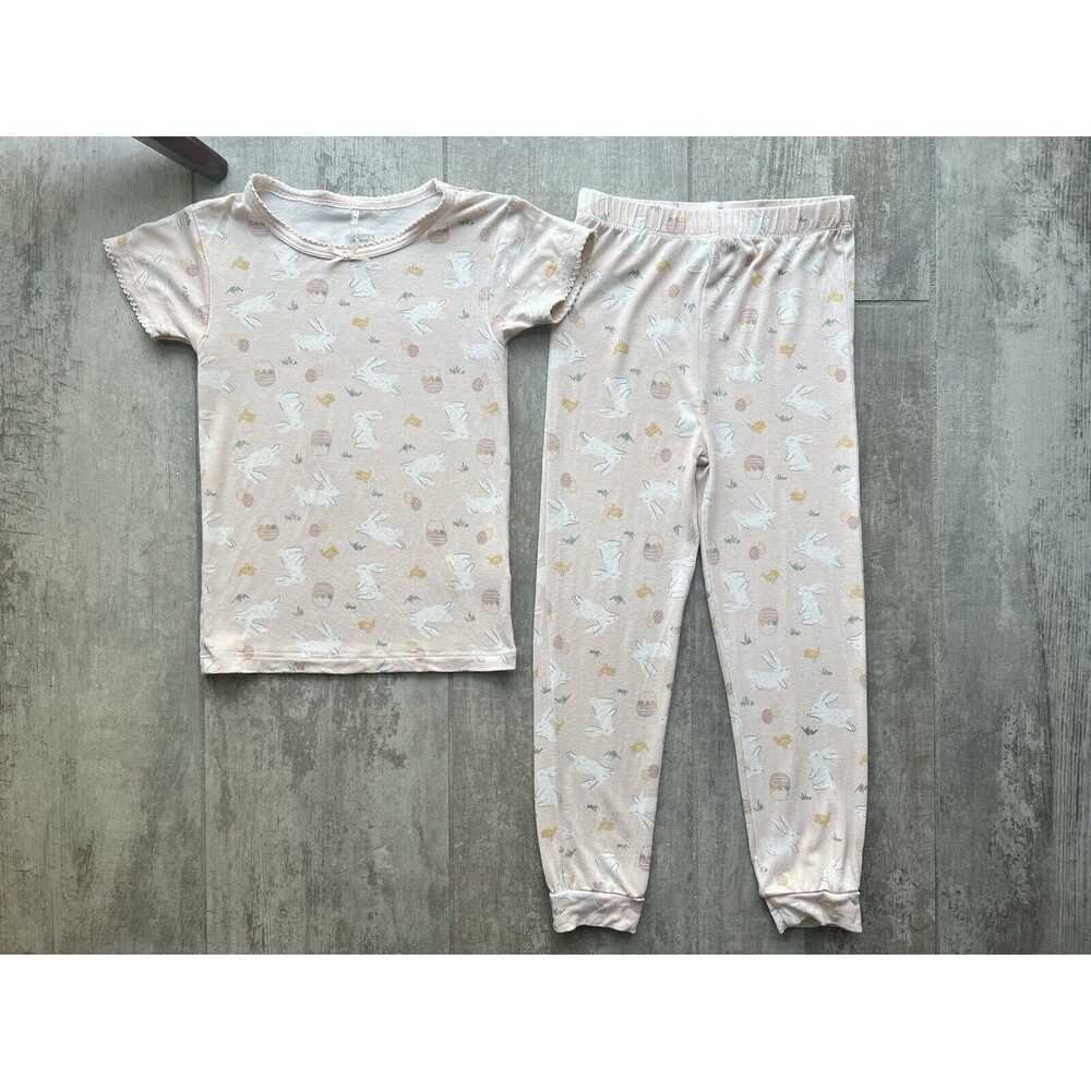 $45 MILKBERRY Pajamas Boutique Designer Bamboo 2 Piece Pjs Set Girls Easter 4T